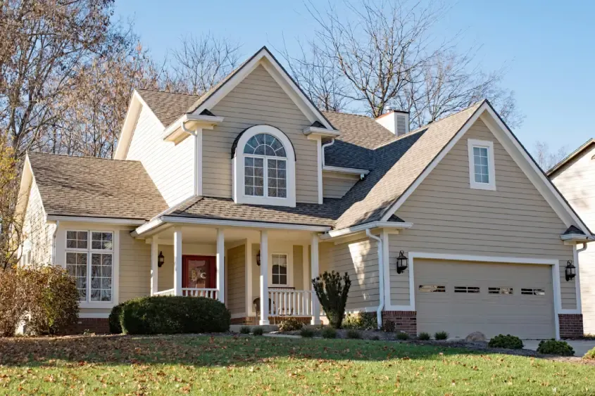 A beautiful home with vinyl siding