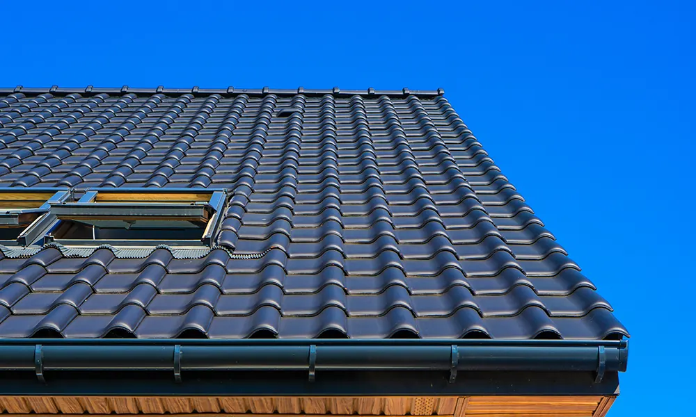 Home with metal roof installed