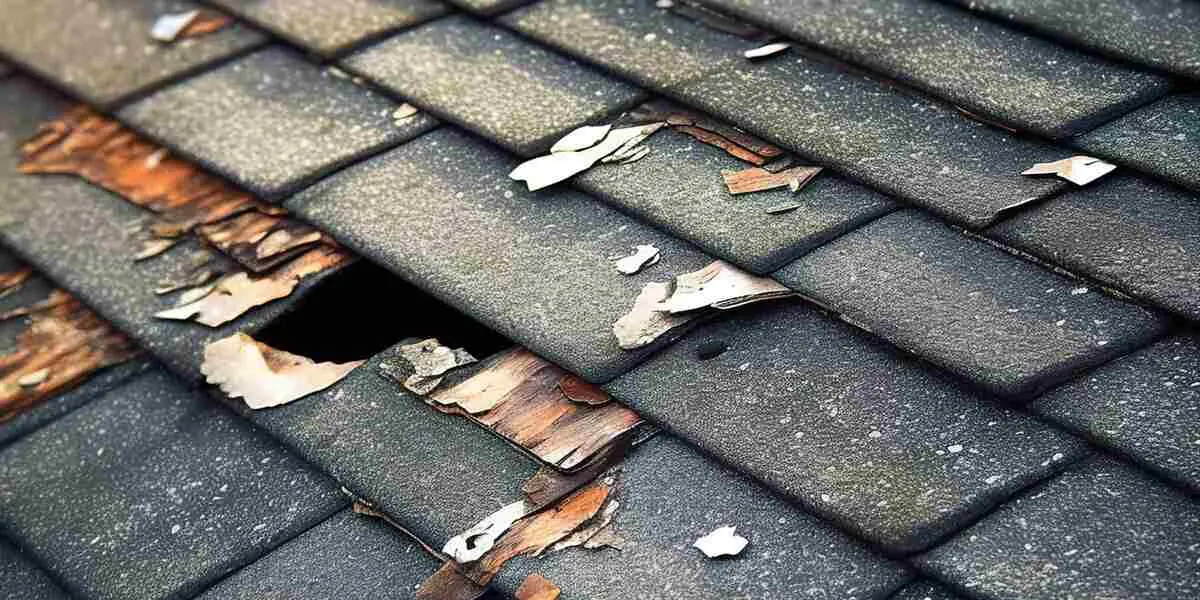 missing shingles on roof