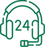 24-hours support green icon